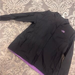 The North Face Black Rain Jacket with Purple Accents